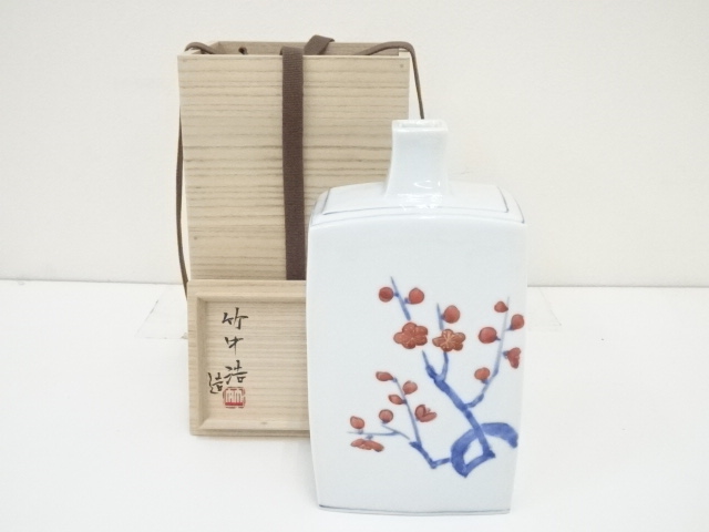 JAPANESE PORCELAIN SQUARE BOTTLE